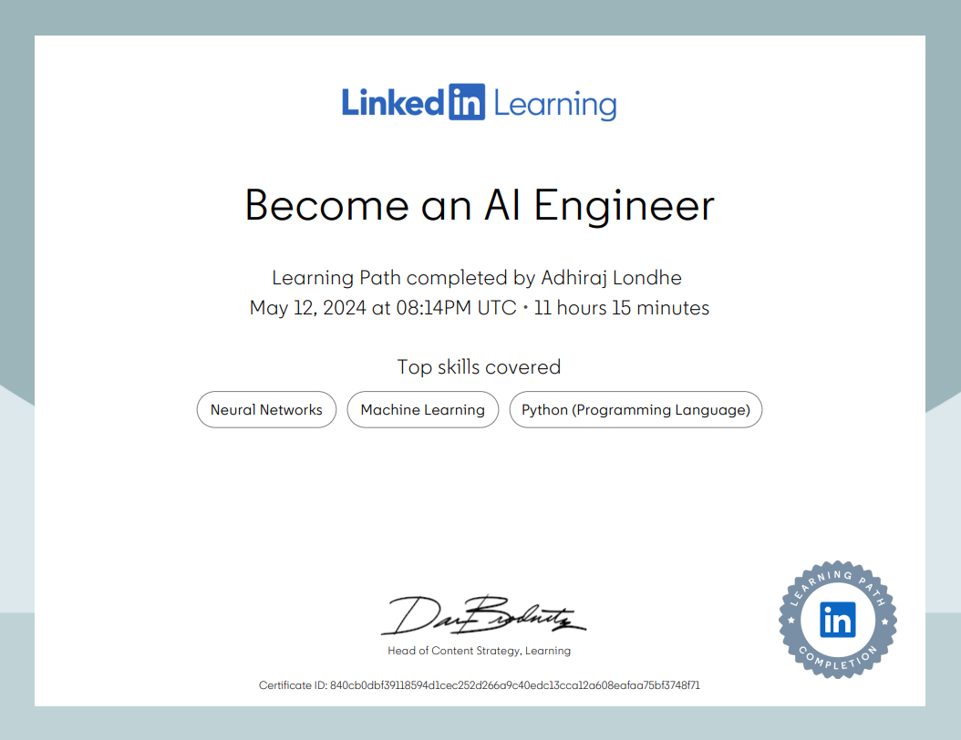 AI Engineer Certificate